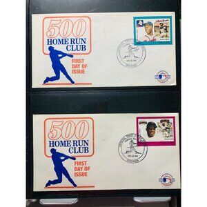 500 Home Run Club First Day Of Issue Envelopes Featuring Hank Aaron & Willie May